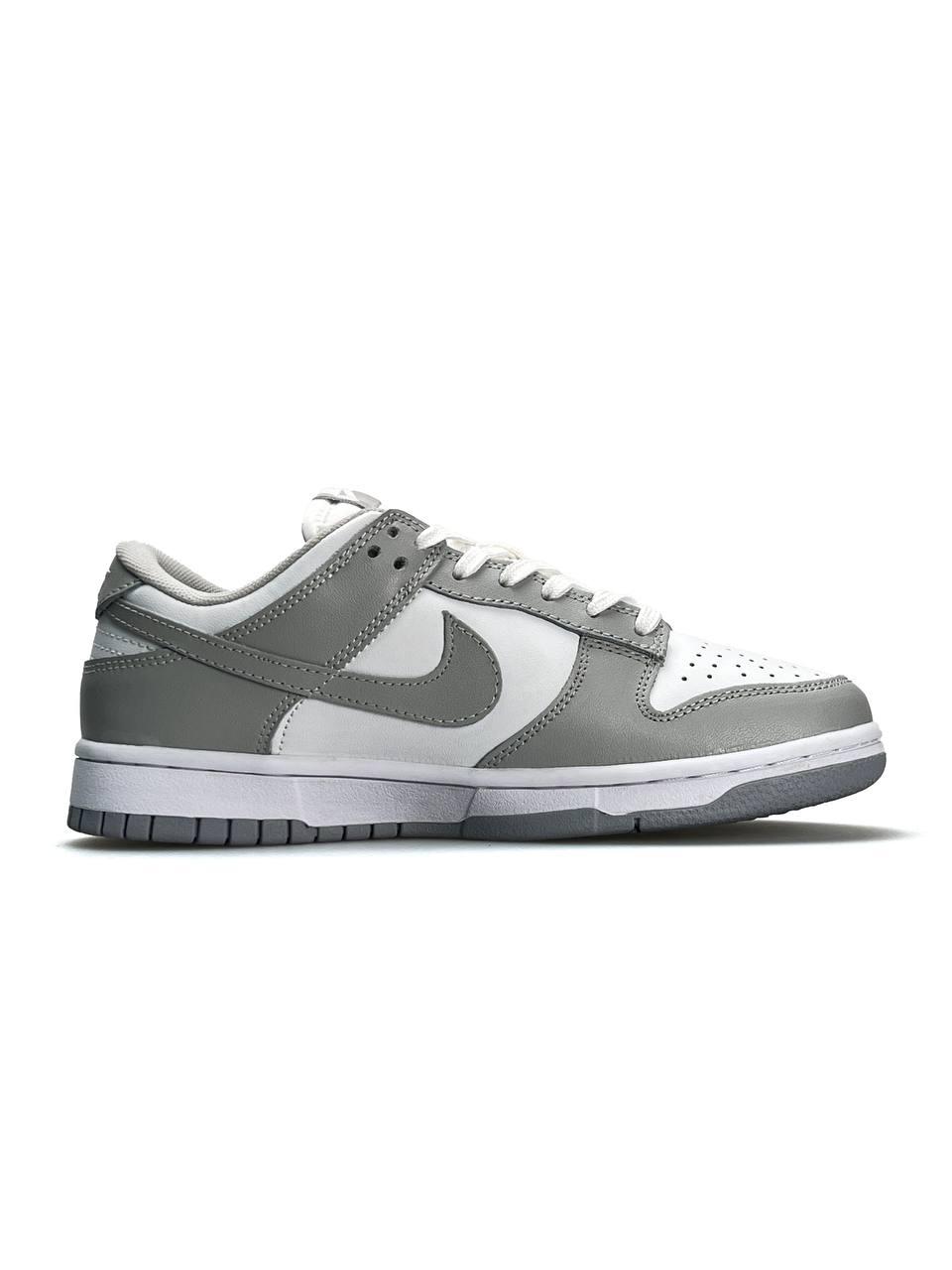 Жіночі шкіряні кросівки Nike SB Dunk Low PRM All White Gray, кеди жіночі Найк білі сірі. 36