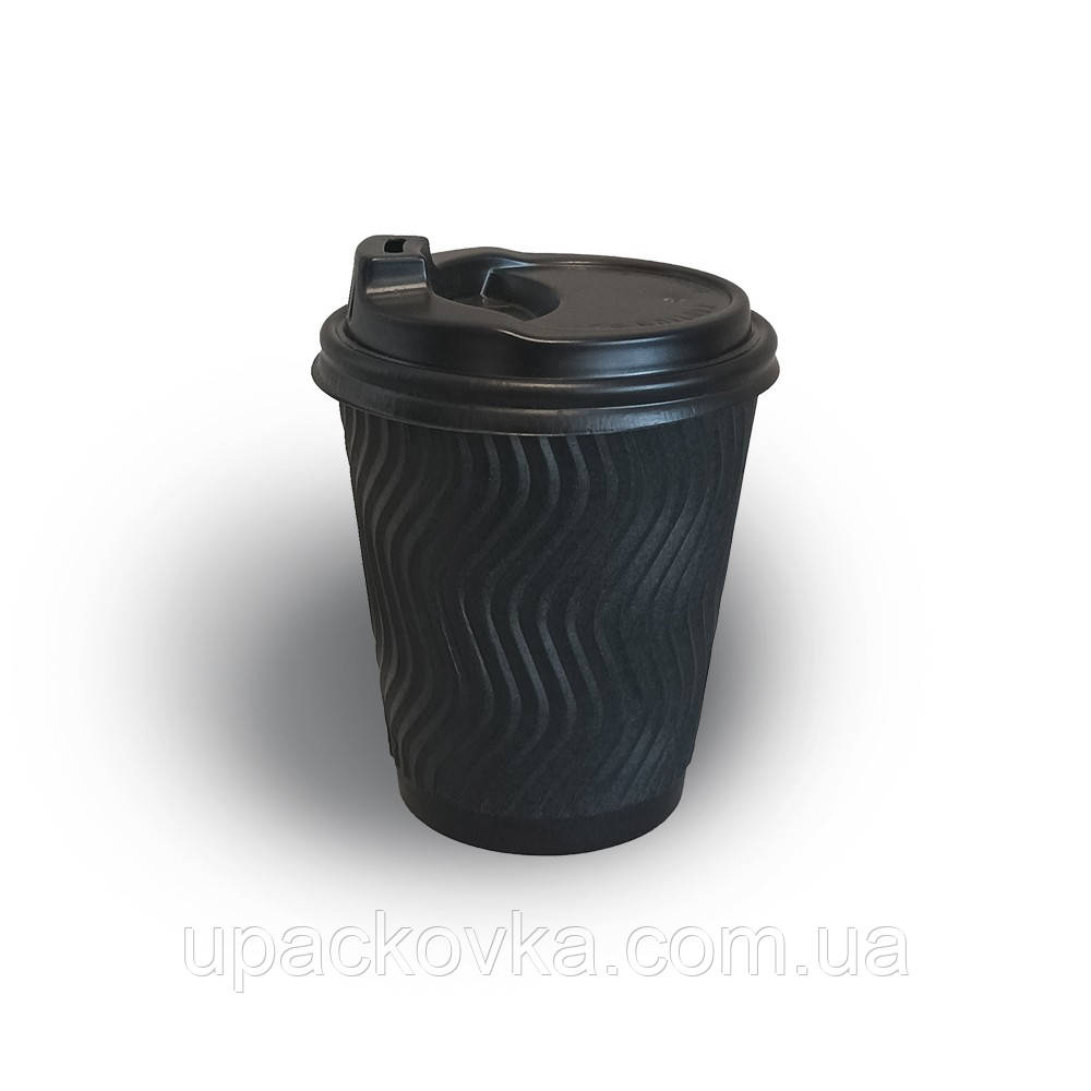 Гофростакан Double Black 250 мл. ЄВРО, 30 шт/уп; 28 уп/ящ (80)