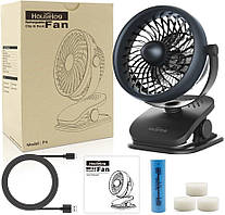 Вентилятор Houselog Clip-On від комарів з розпилювачем ефірних олій та акумулятором