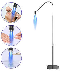 Висока гнучка підлогова лампа HD-AL10 для сушіння нігтів і клею для нарощування вій, 6 Вт. Чорний