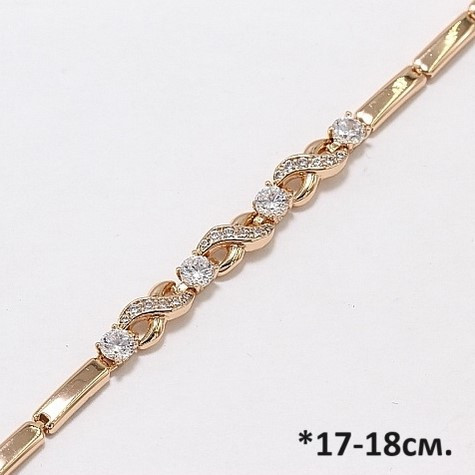 Браслет із камінчиками для дівчини медзолото, фото 1