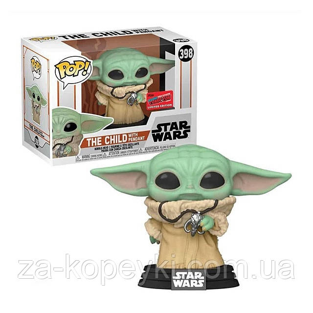 Колекційна фігурка Funko Pop Bobble Star Wars Mandalorian The Child Baby Yoda The Child with Pendant Зіркові воїни Мандалорець