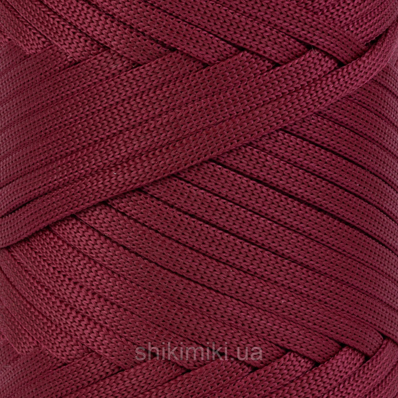Плоский трикотажний шнур PP Ribbon, колір вишневий, фото 1