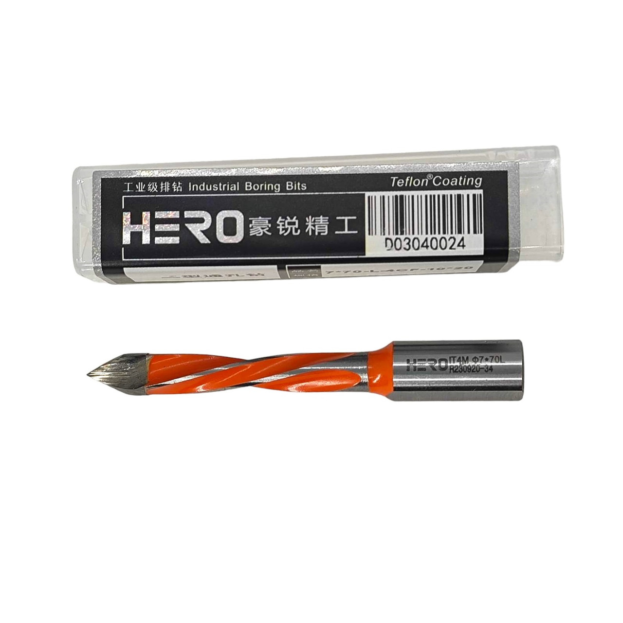 HERO Свердло наскрізне 6х70 D=6 мм, L=70 мм, S=10x20 мм Ліве