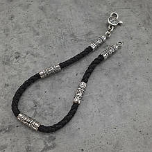 Шовкові браслети з срібними вставками і застібкою