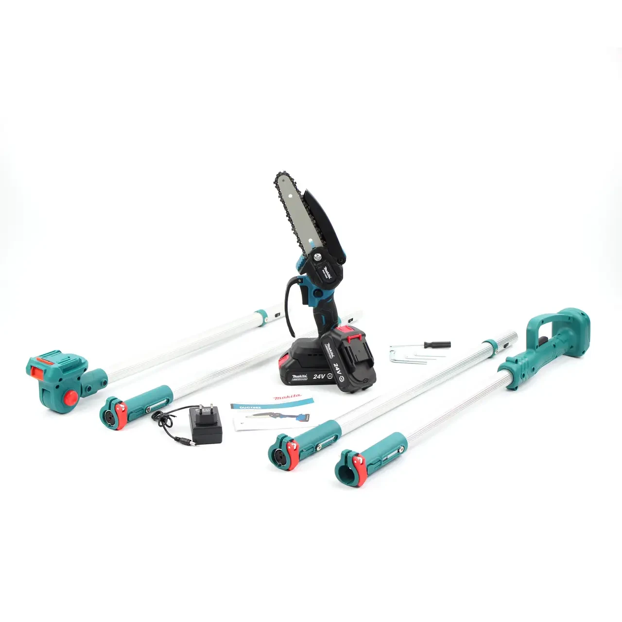 Висоторіз акумуляторний Makita DUC 155Z (24V, 5AH, шина 15 см). Міні-пила зі штангою 2 метри Макіта