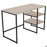 Стіл комп'ютерний Джет / Jet JT1200 (1187х550х750Н) каркас чорний/ стільниця Дуб Сонома, фото 2