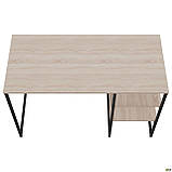 Стіл комп'ютерний Джет / Jet JT1200 (1187х550х750Н) каркас чорний/ стільниця Дуб Сонома, фото 6