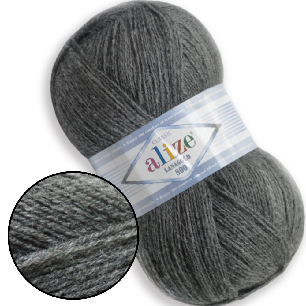 Alize LanaGold 800, Середньо-сірий меланж №182, фото 1