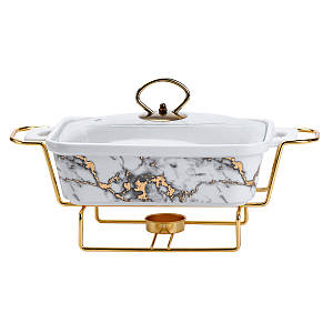 Керамічна мармітниця прямокутна 31*16*11 см 1 л мармур