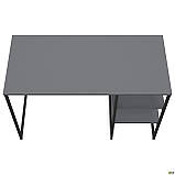 Стіл комп'ютерний Джет / Jet JT1200 (1187х550х750Н) каркас чорний/ стільниця Сірий Шифер, фото 5