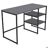 Стіл комп'ютерний Джет / Jet JT1200 (1187х550х750Н) каркас чорний/ стільниця Сірий Шифер, фото 2