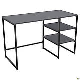 Стіл комп'ютерний Джет / Jet JT1200 (1187х550х750Н) каркас чорний/ стільниця Сірий Шифер, фото 3