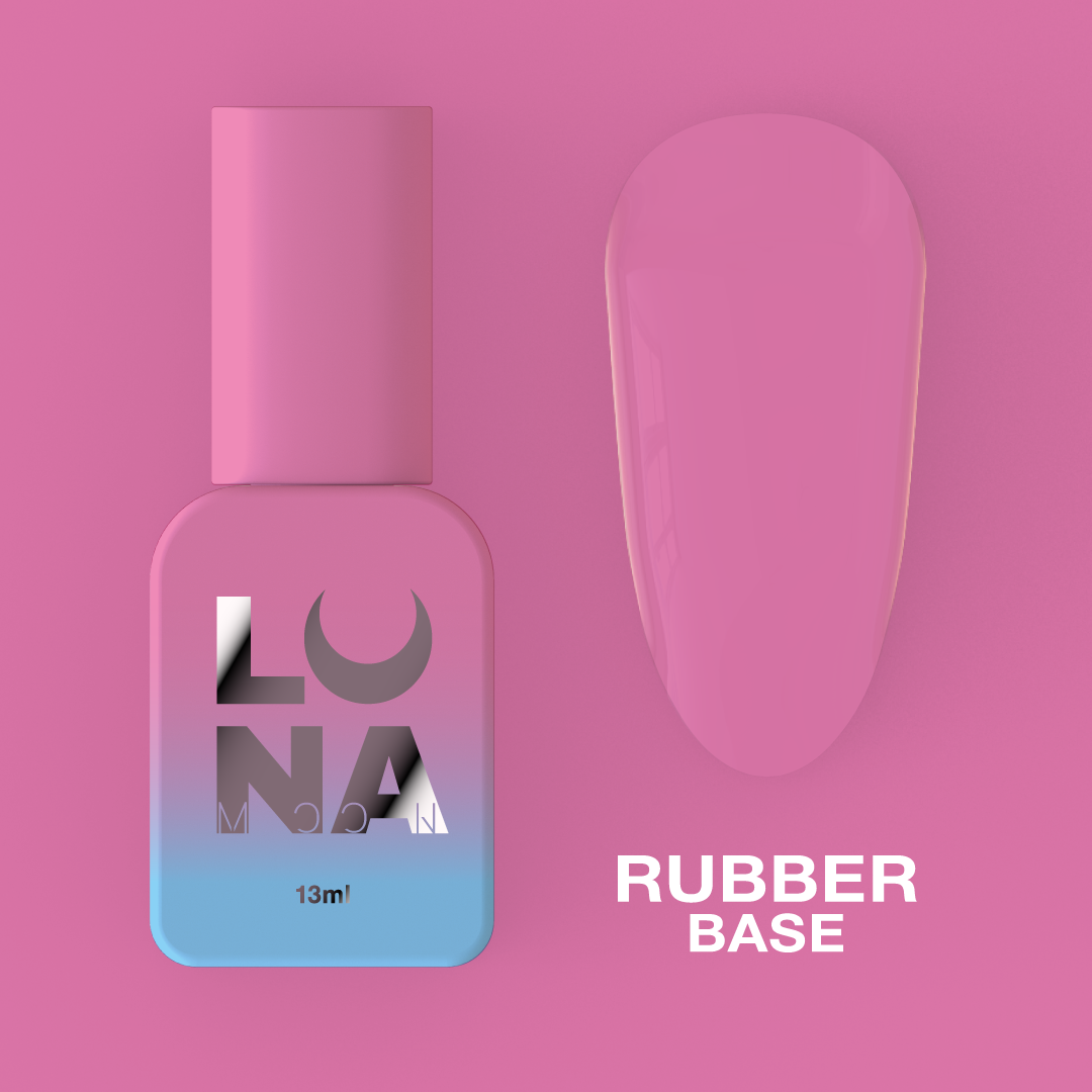 Каучукове базове покриття LUNAMoon Rubber base для манікюру та педикюру, 13 мл.