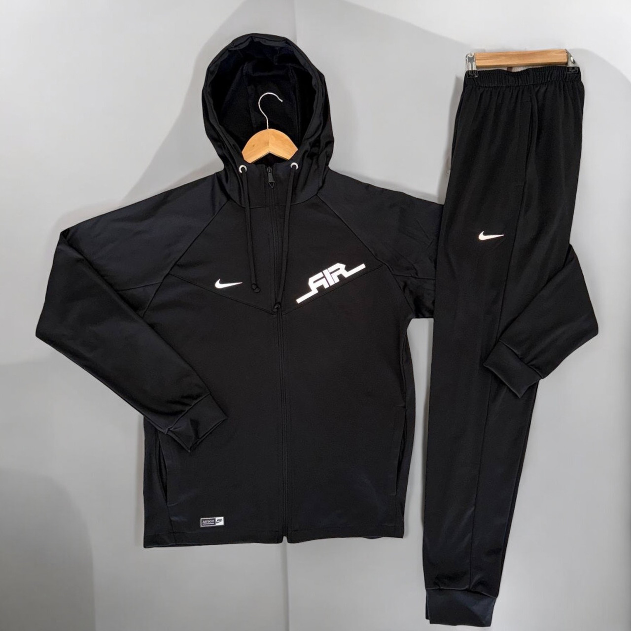 Спортивний чоловічий костюм Nike Air Fleece осінь-зима на мікрофлісі демісезонний з капюшоном (дайвінг не кошлатиться) Туреччина