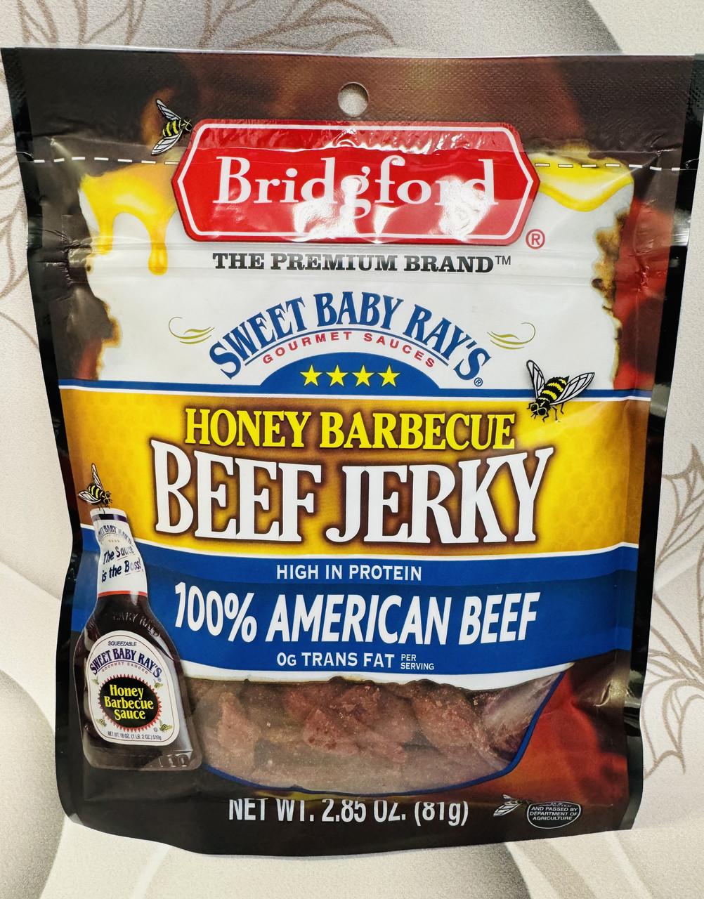 В'ялене яловиче м'ясо Sweet Baby Ray's Beef Jerky Медове барбекю