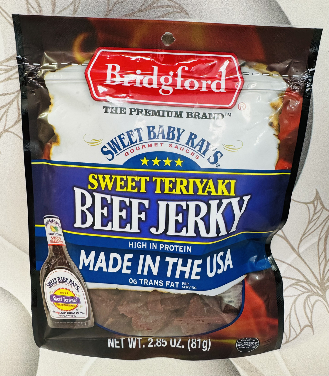 В'ялене яловиче м'ясо Sweet Baby Ray's Beef Jerky Солодке теріякі