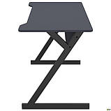 Стіл комп'ютерний Декстер / Dexter DX1200 (1200х600х750Н) каркас чорний графіт / стільниця Антрацит, фото 4