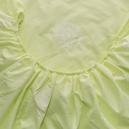 Захисне натяжне простирадло-чохол мікрофібра на гумці (120*200*25) полуторне однотонне жовте, фото 2