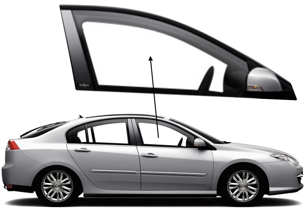 Бічне скло Renault Laguna 2007-2015 передніх дверей праве, фото 1