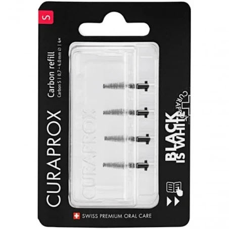 Йоршики Curaprox Black is white refill CPS Carbon S, 4 шт.