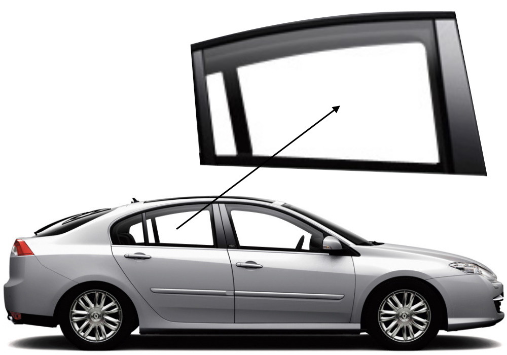 Бічне скло Renault Laguna 2007-2015 задніх дверей праве, фото 1