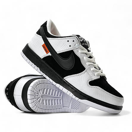 Жіночі кросівки весняні Nike Dunk Low шкіряні чорно-білі демісезонні, фото 1