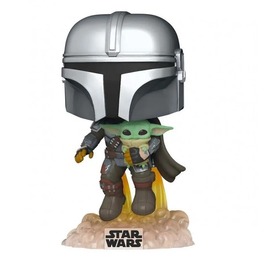 Колекційна фігурка Funko Pop Bobble Star Wars Mandalorian Flying with The Child Зіркові Війни Мандалорець з малюком у польоті №402