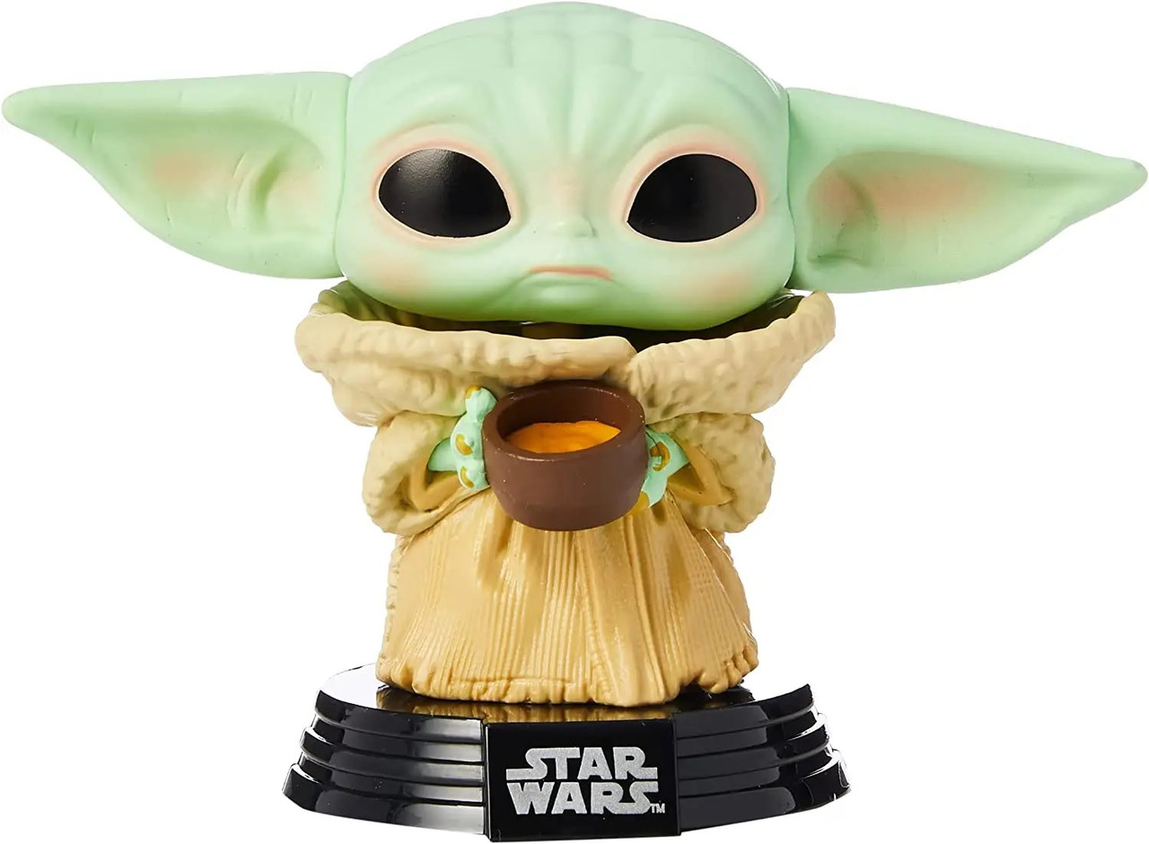 Колекційна фігурка Funko Pop Bobble Star Wars Mandalorian The Child Baby Yoda The Child with Cup Зіркові воїни Мандалорець Малюк, фото 1