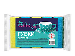Губка для миття посуду кухонна Tofix Універсальна (5 шт/уп)