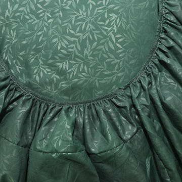 Натяжне синтетичне простирадло наматрацник мікрофібра на гумці (120*200*25) однотонне з гілочками на зеленому, фото 2