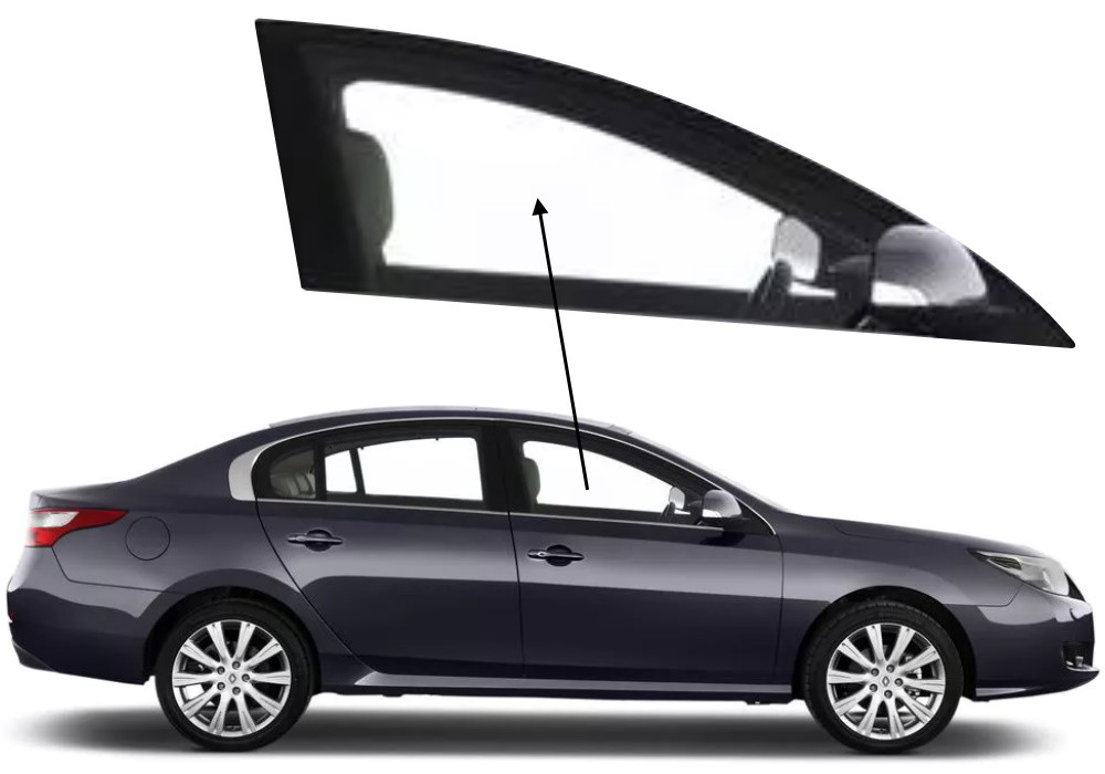 Бічне скло Renault Latitude 2010-2015 передніх дверей праве, фото 1