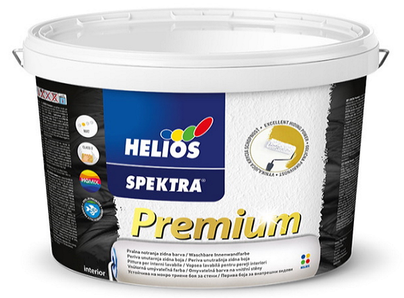 Фарба для стін HELIOS SPEKTRA Premium матова, ВЗ (прозора база), 1,86л, фото 1