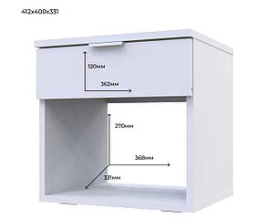 Приліжкова тумба Doros GN1 40х33х41 см Білий (DRS-011450) \, фото 4