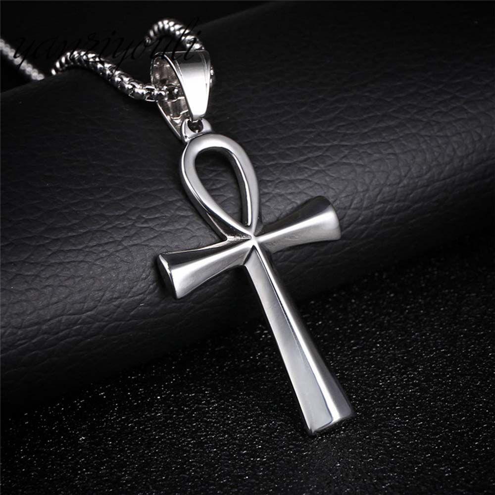 Кулон Єгипетський Хрест Життя Anch Анкх підвіска талісман амулет із сталі, фото 1