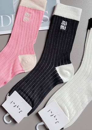 Шкарпетки жіночі Miu Miu (36-39) високі повсякденні, фото 4