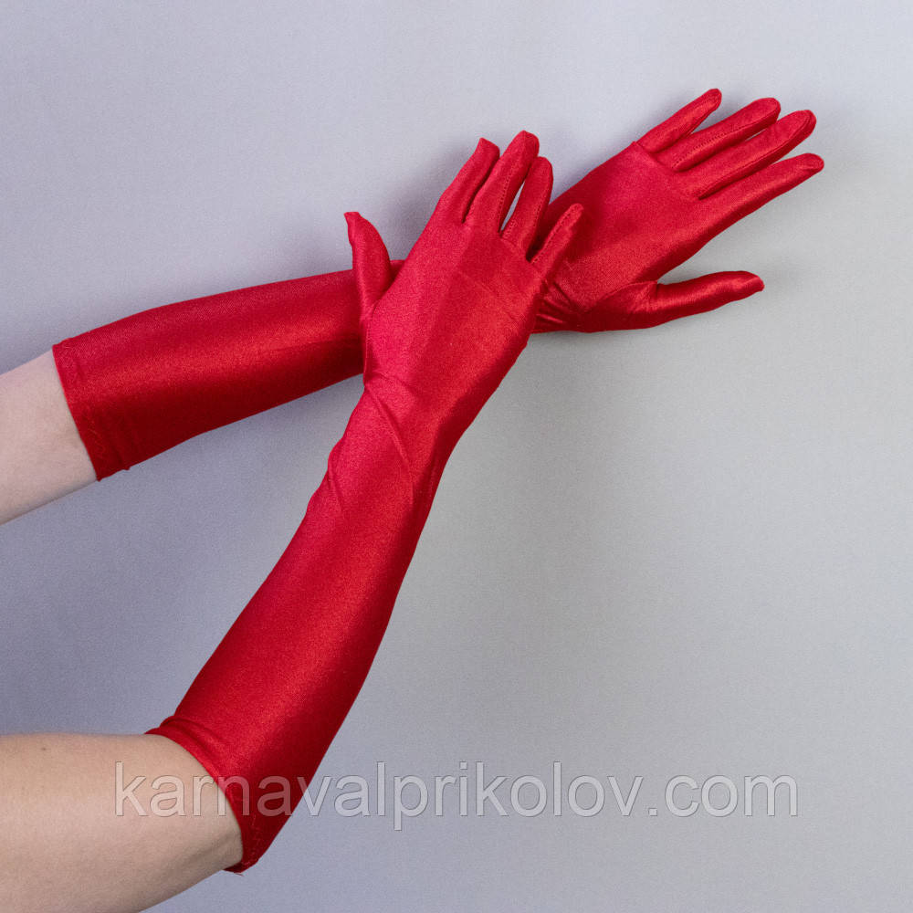 Рукавички стрейч еластан 40см (червоні)