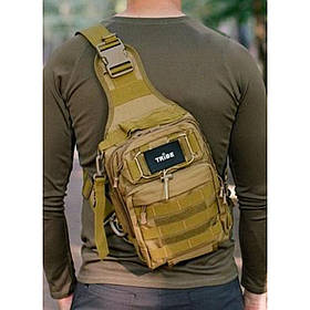 Сумка через плече Tribe Sling Pack 6,5 л. T-IE-0003, Койот. Поясний рюкзак для плеча. Чоловіча поясна сумка