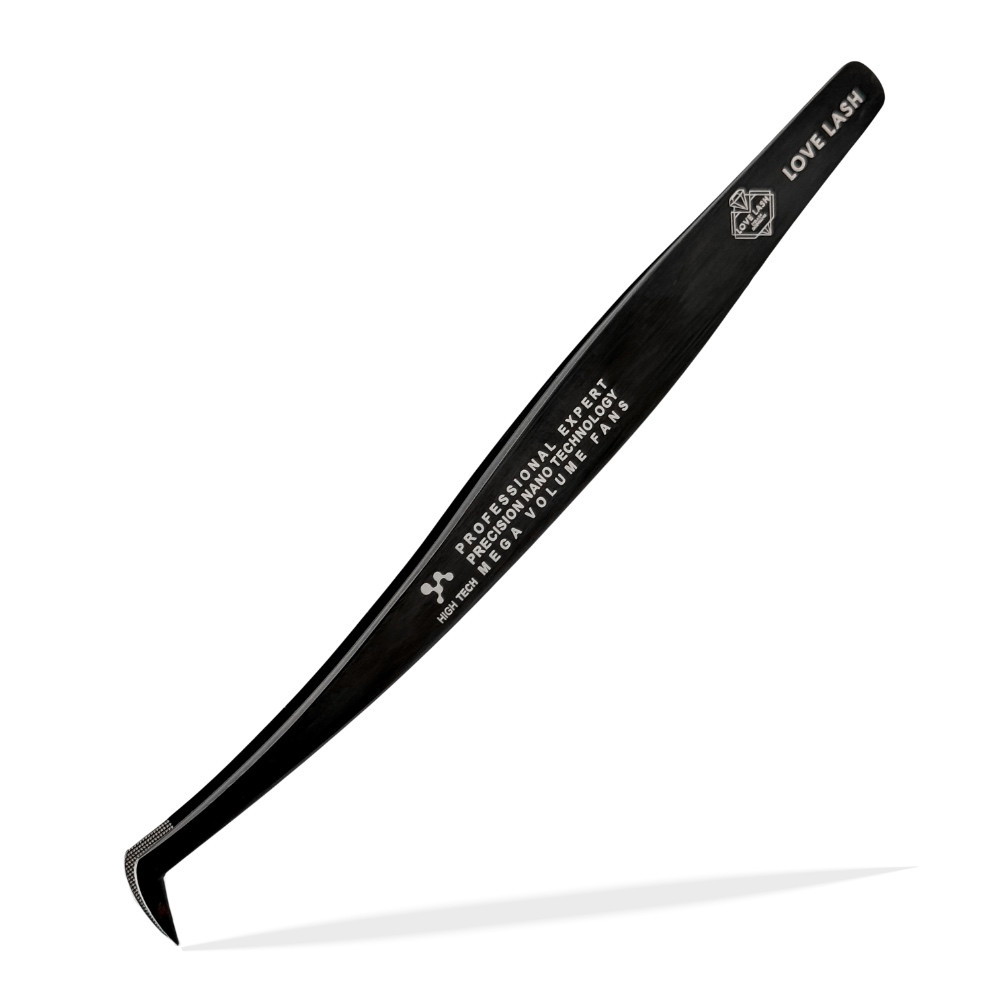 Пінцет LoveLash Чобіток 75° Nano Black
