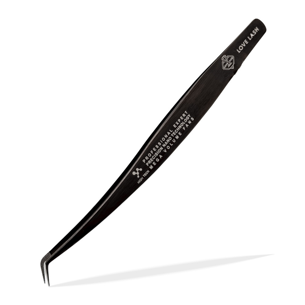 Пінцет LoveLash L - 6mm 75° Nano Black