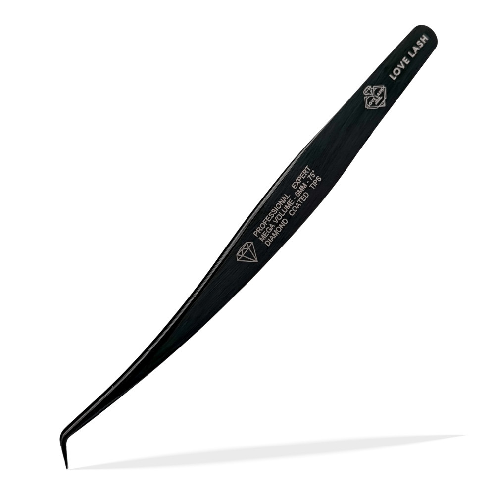 Пінцет LoveLash Diamond L-6mm 75° Black