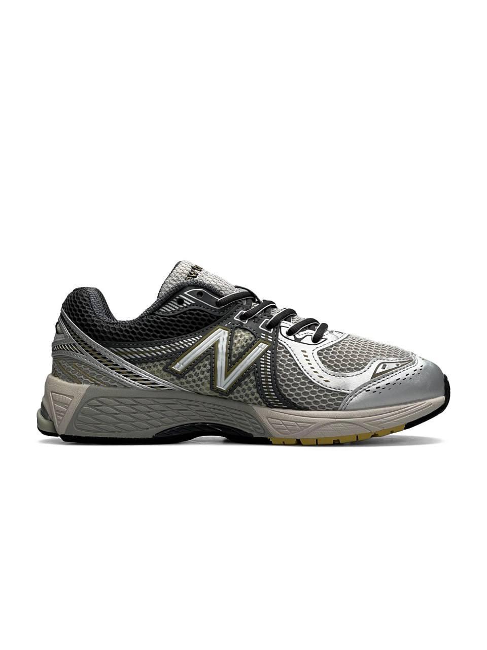 Чоловічі кросівки шкіряні сітка New Balance 860v2 White Gray Silver, кеди Нью Беланс сірі 41, фото 1