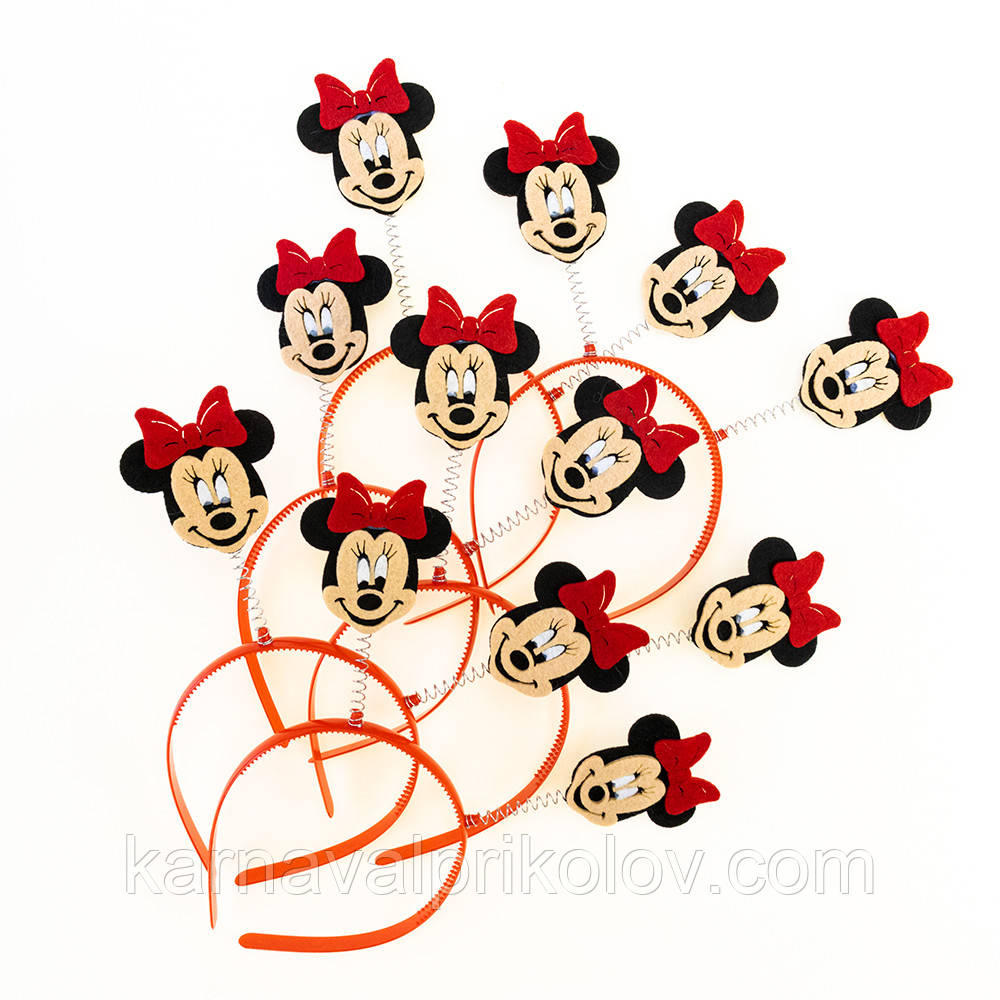 Обідок карнавальний Міні Маус на пружинках (уп. 12шт)