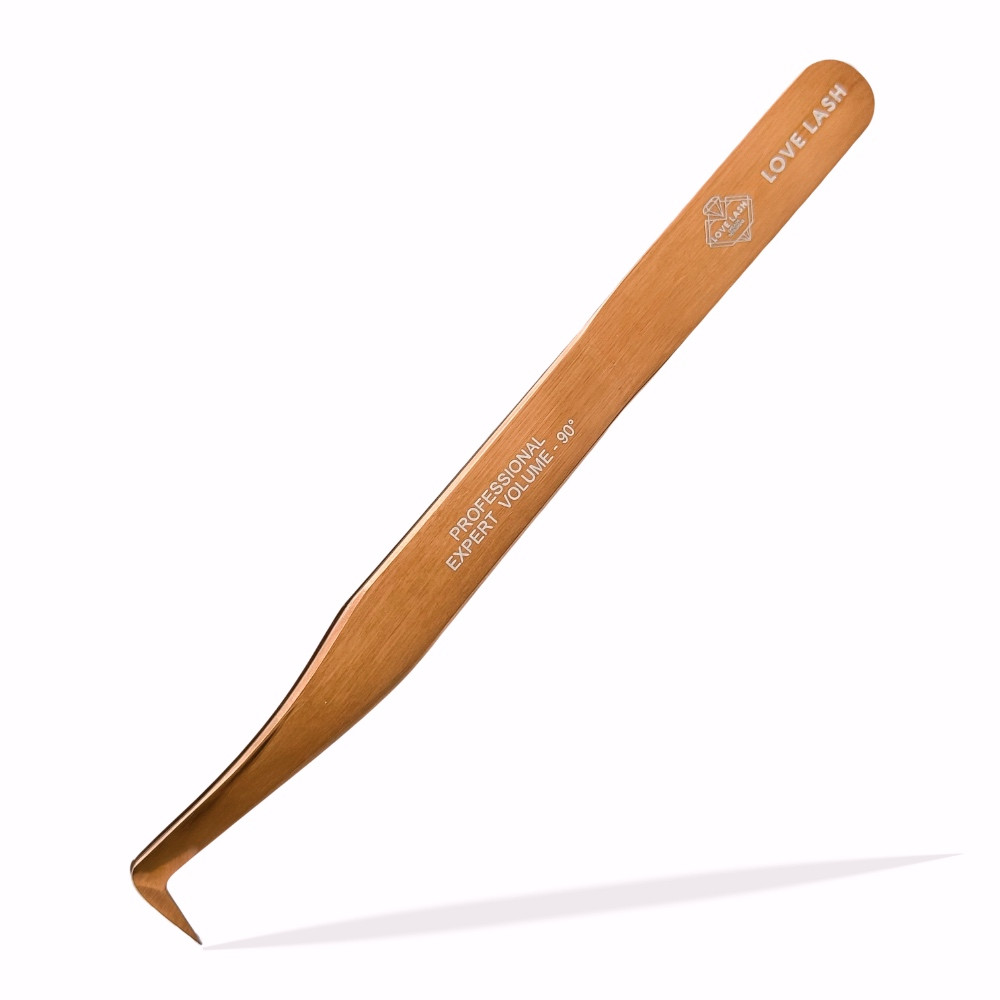 Пінцет LoveLash Чобіток 90° Rose Gold