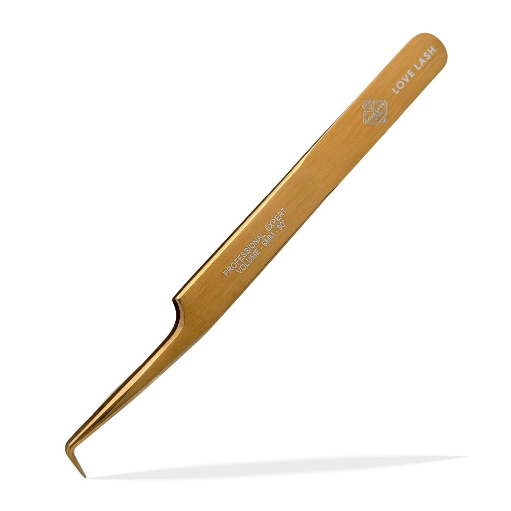 Пінцет LoveLash L-6mm 90° Rose Gold