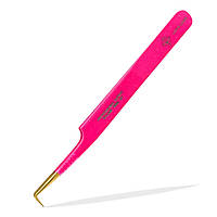 Пінцет LoveLash L-6mm 90° Pink-Glitter