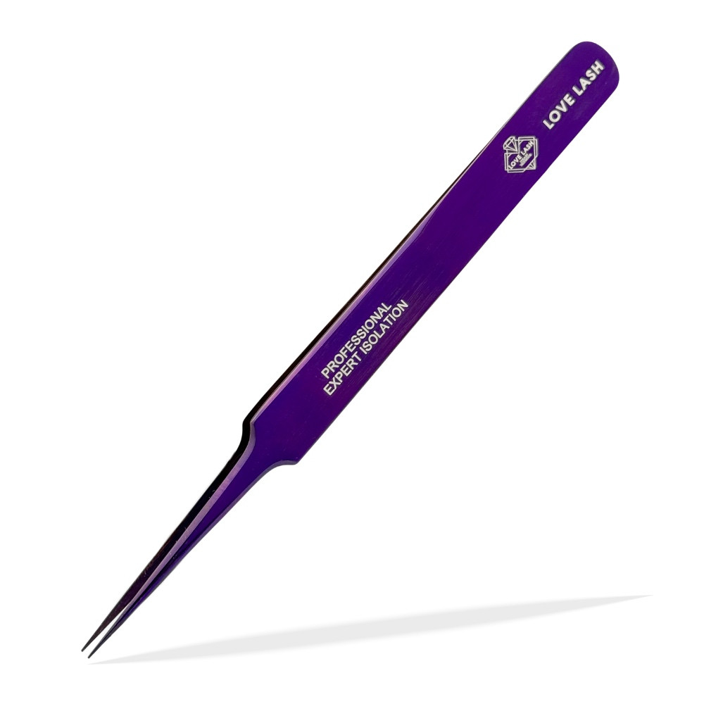Пінцет LoveLash Прямий Purple (SNN-12см)