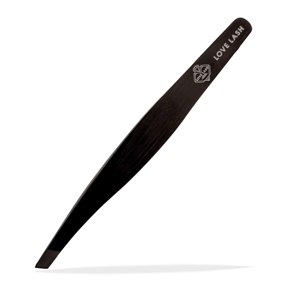 Пінцет для брів LoveLash скошений Black
