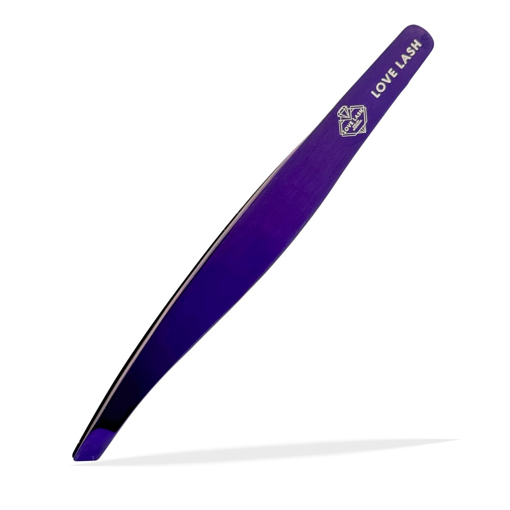 Пінцет для брів LoveLash скошений Purple
