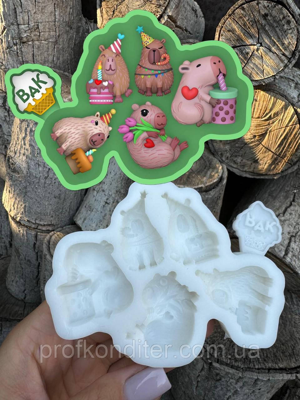 Ексклюзив. Силіконовий молд для ГІІПСУ та ін "Капібара асорті", фото 1